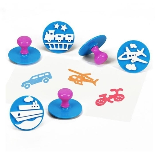 키즈맘아트 도장놀이 디오메 스탬프 6종세트 이동수단 47332204