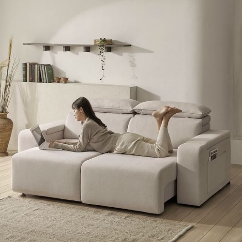 보니애가구 시에나 모션 슬라이드 데이비스 패브릭 소파 3인용_이미지