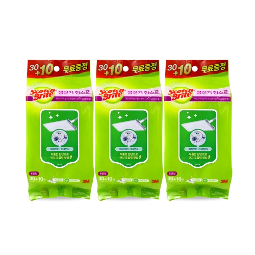 정전기청소포 표준형 40매 3개 먼지청소 미세먼지제거
