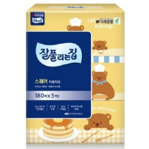 잘풀리는집 ㅤ스퀘어 미용티슈 180매 (3개입) *3팩_이미지