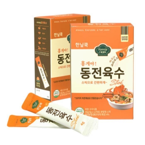원스팜 한닢쿡 동전육수 스틱형 홍게맛 48g(4gx12포)