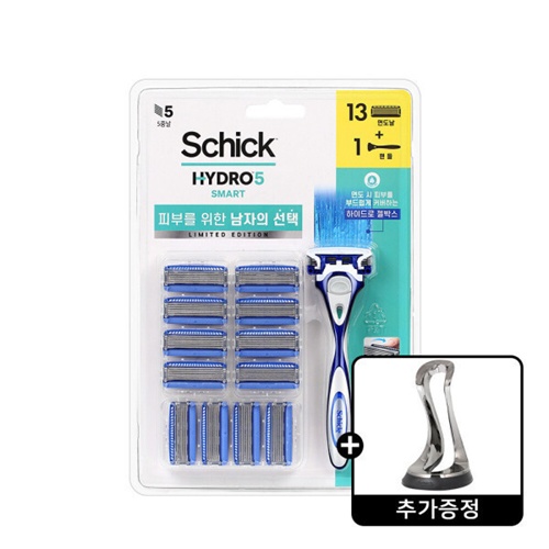 쉬크 하이드로5 스마트 (면도기1개+날12개 + 거치대)_이미지