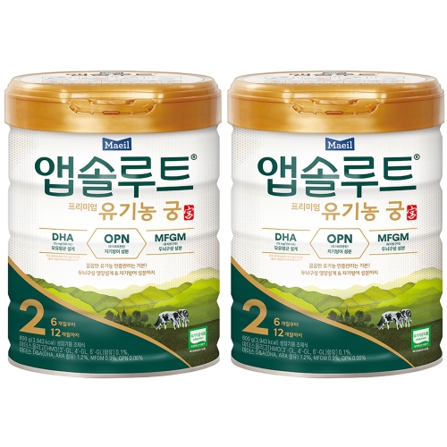 매일유업 2021 앱솔루트 프리미엄 유기농 궁 2단계 800g (2개)