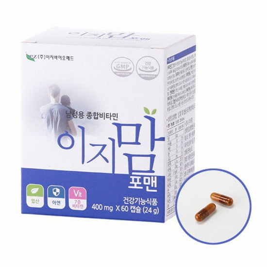 이지바이오메드 남성용 종합비타민 이지맘 포맨 60캡슐 (1개)_이미지