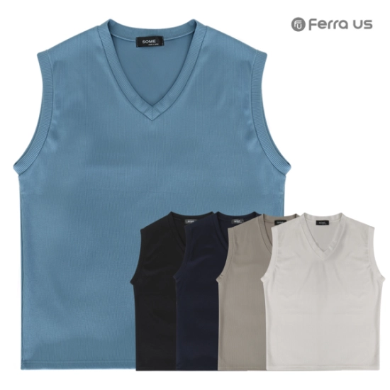 페라어스 솔리드 브이넥 니트 조끼 CVF3SM6010이미지입니다. 누르면 해당 게시물로 새창이동합니다.