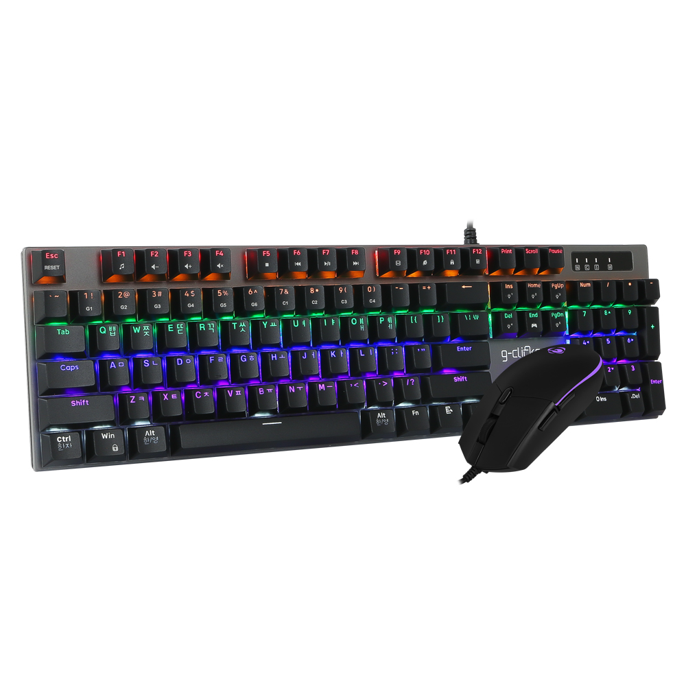 지클릭커 슈퍼히어로 GMK-510X Special 키보드 마우스 세트 블랙 (청축)_이미지