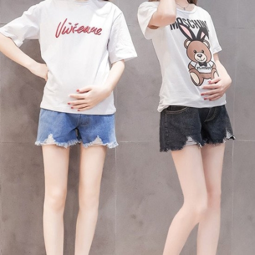 임산부 찢청 반바지 임부복 2035