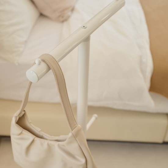 동서가구 롤리 스탠드 이동식 가방걸이 옷걸이 화이트 행거_이미지