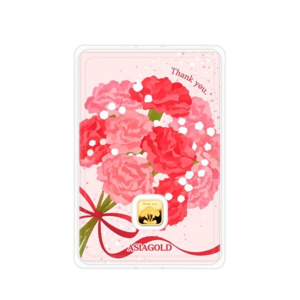 아시아골드 카네이션 24k 순금 잠상 스퀘어 골드바 0.5g (1개)
