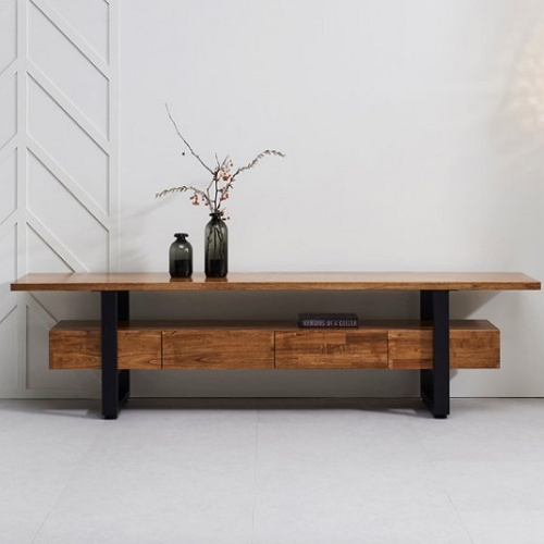 까미엘 브릿2 서랍형 30T 참죽나무 거실장 2100