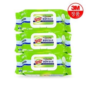 3M 스카치브라이트 물걸레 청소포 더블액션 대형 20매 (3개)_이미지