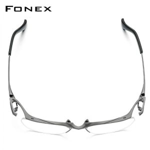 FONEX 티타늄 안경테 남성 semi rimless square f85709 frame 색상실버