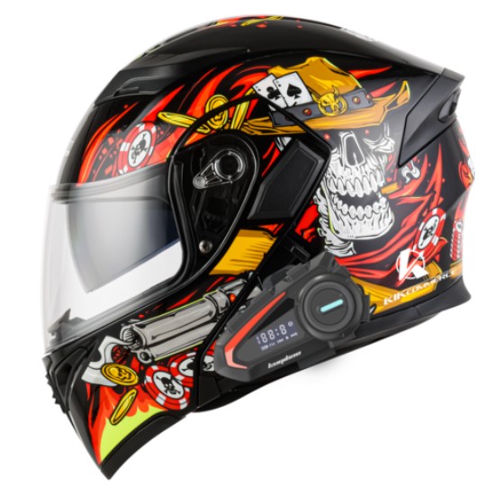 킥커머스 오픈페이스 블루투스 스켈레톤 오토바이 헬멧_이미지