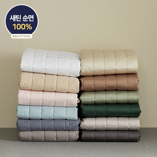 호텔납품 순면 침대패드 양면누빔 12컬러 60수 사틴원단 SS/Q/K