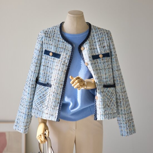 커스텀에이블 데님 골드버튼 트위드 자켓_T2501JK006A_이미지