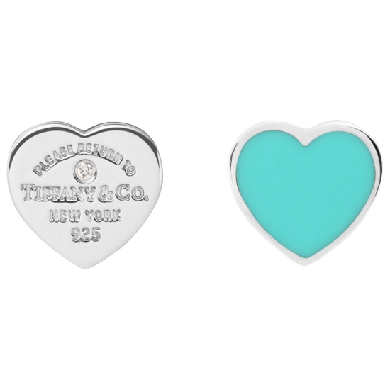 리턴 투 티파니 미니 블루 하트 다이아 실버 귀걸이 69836399