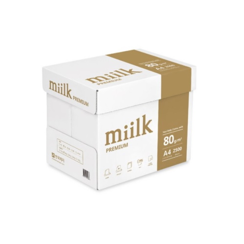 한국제지 밀크 프리미엄 복사용지 A4 80g (2,500매)_이미지