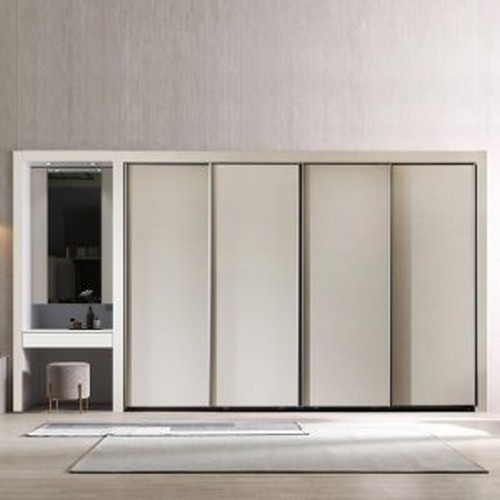장인가구 단테 슬림 슬라이딩 붙박이장+파우더장(300cm)
