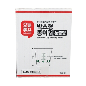 롯데마트 오늘좋은 박스형 종이컵 눈금형 (1,000개)_이미지
