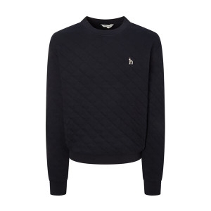 헤지스레이디스 네이비 체크 면혼방 긴팔티셔츠 WHTS4D386N3