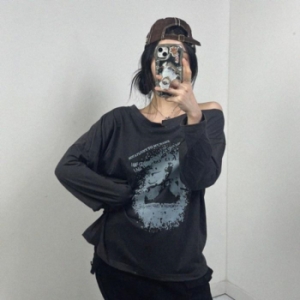  오노마 ONM 언발오프숄더 골드체인 빈티지 루즈핏 긴팔티 2SIZE 12078144