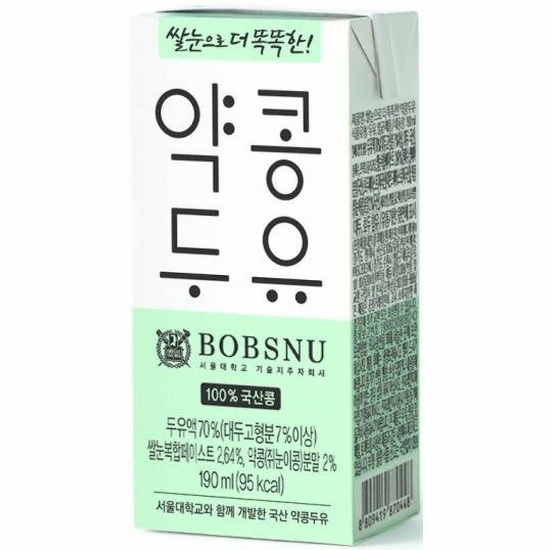 밥스누(BOBSNU) 쌀눈으로 더 똑똑한 약콩두유 190ml (32개)_이미지