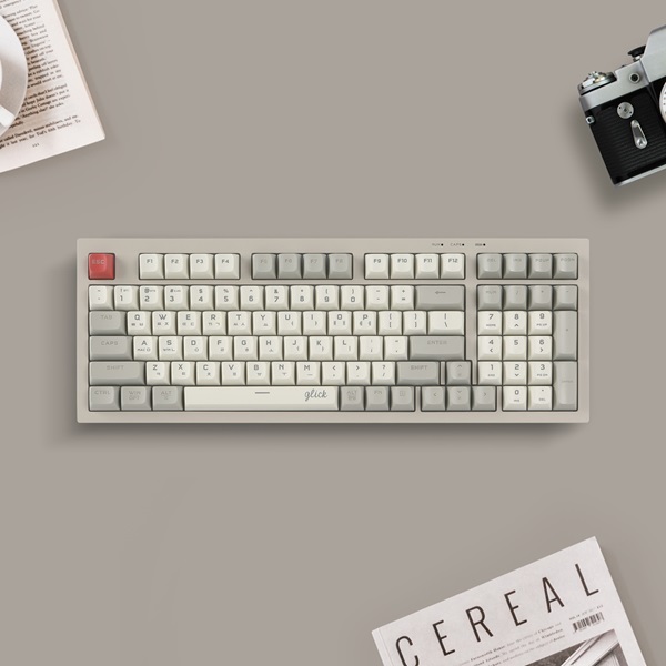 지클릭커 OFFICEPRO WK50 사일런스 M RGB 무소음 방수 무선 블루투스 98 (Retro Cappuccino)_이미지