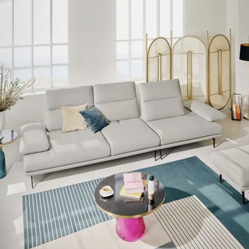 에싸 클로에 컴팩트 스윙기능 리브 패브릭 소파 4인용 (스툴포함)