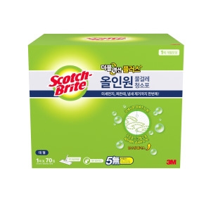 3M 스카치브라이트 올인원 더블액션 물걸레 청소포 플러스 대형 70매 (1개)_이미지