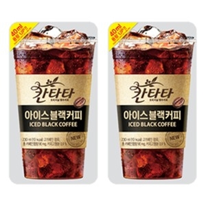 롯데푸드 칸타타 아이스 블랙 230ml 50팩 파우치 편의점커피