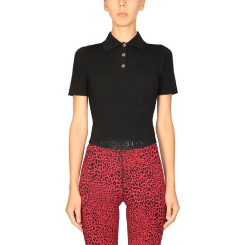 마이클코어스 마이클 바이 여성 블랙 로고 반팔 폴로 MU260E833D_이미지