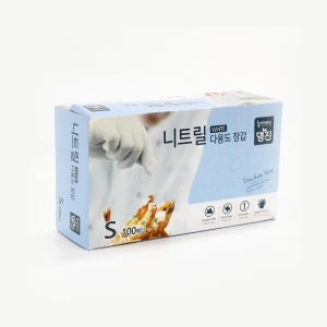 니트릴장갑 알러지 프리 고무장갑 주방용품 100매 흰색 소 식품용/산업용/요리용/의료용