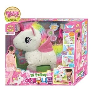 원앤원 걷고 날개짓하는 헬로펫 아기 유니콘 애착인형 WFH6KL7