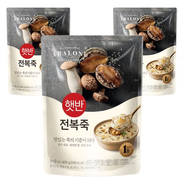 CJ제일제당 햇반 전복죽 420g (3개)