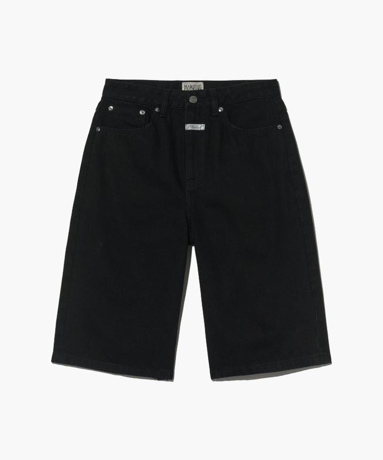 마리떼 W 버뮤다 팬츠 데님 팬치 B1 MFG46CDP106 BLK DTP WHT_이미지