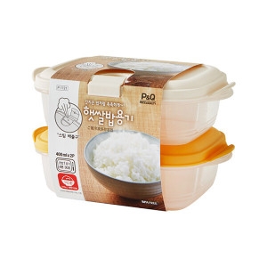 PP 햇쌀밥용기 400ml 2P 대용량 냉동밥용기 전자레인지용 용기 냉동밥보관용기