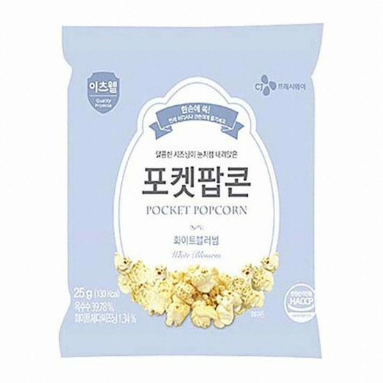 CJ프레시웨이 이츠웰 포켓팝콘 화이트블러썸 25g (1개)_이미지