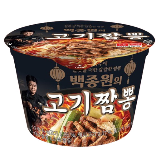 더본 백종원 고기짬뽕 컵 105g 16개 1박스 짬뽕라면 얼큰 해장 간편