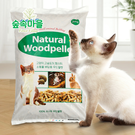 숲속마을 우드펠렛 고양이 모래 20kg (1개)_이미지
