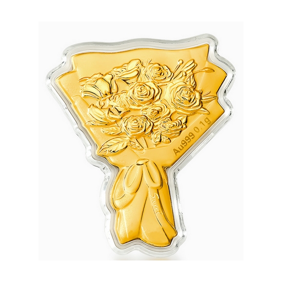 한국금다이아몬드 선물 꽃다발 골드바 0.1g