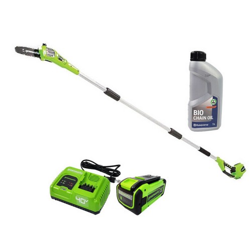 그린웍스 G-MAX 40V 고지톱 + 체인오일 (8.0Ah, 배터리 1개)