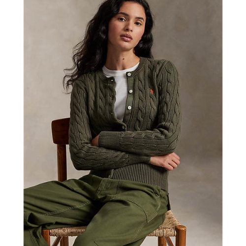 폴로랄프로렌 여성 케이블 니트 코튼 크루넥 가디건 WMPOSWENDW20544310_이미지