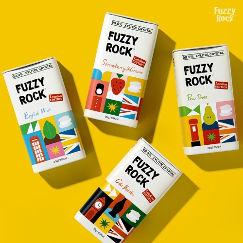 퍼지락 크리스탈 자일리톨 캔디 런던에디션 35g 4개입 선물세트