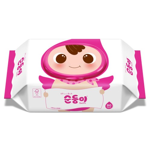 순둥이 베이직 물티슈 캡형 80매 (20팩)_이미지
