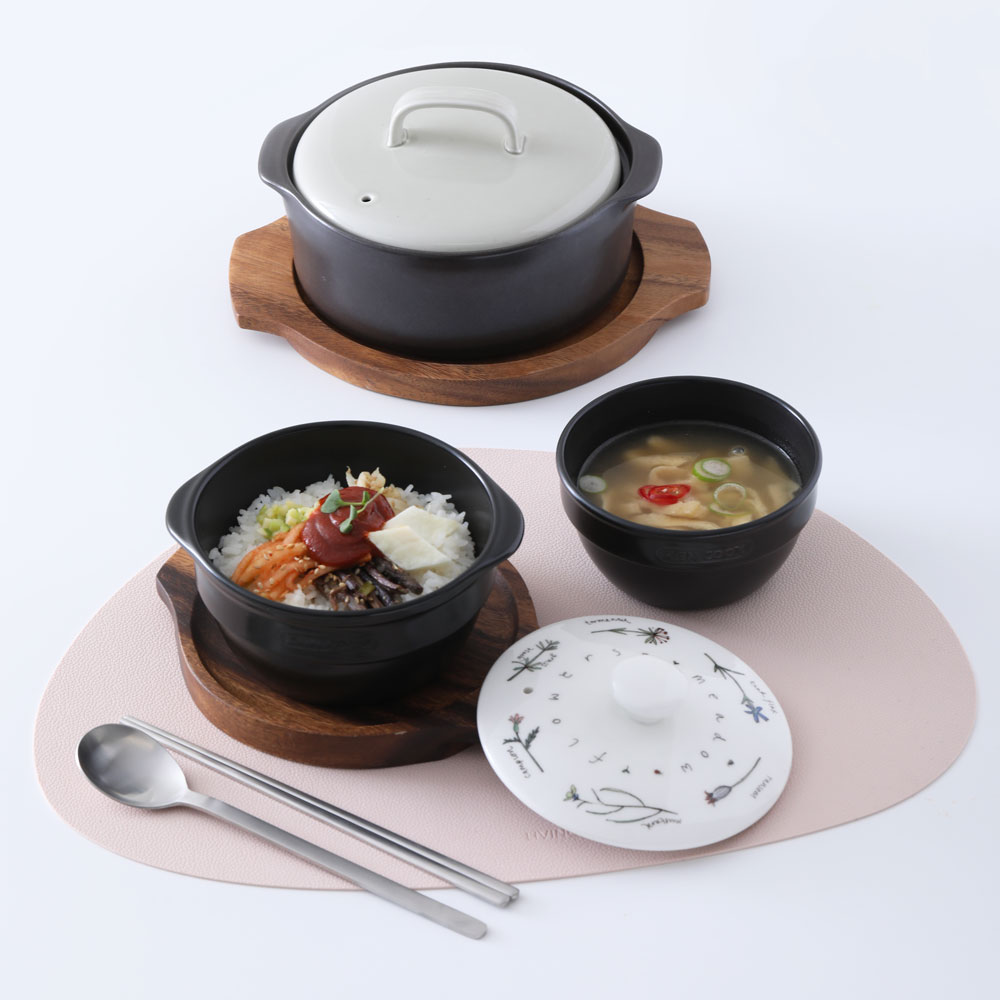 ZEN 젠쿡 만능뚝배기 1인세트 (미니12+양수16,18+도자기뚜껑16+수저세트1인)