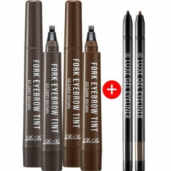 리르 포크 타투 아이브로우 틴트+젤 아이라이너 4종 세트