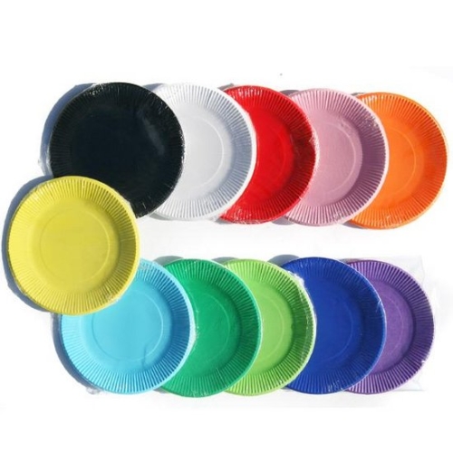 유니아트 컬러 종이접시 19cm [10개]