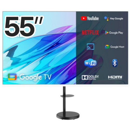 이노스 55UHD 화이트에디션 구글 스마트 TV 이동형 패키지 (이노스 FS-30)_이미지