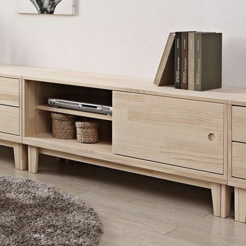 페토디 미닫이형 원목 거실장 1200