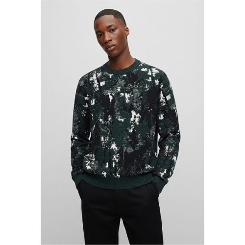 보스 HUGO 팜트리 자카드 울 혼방 니트 50531504 350_이미지